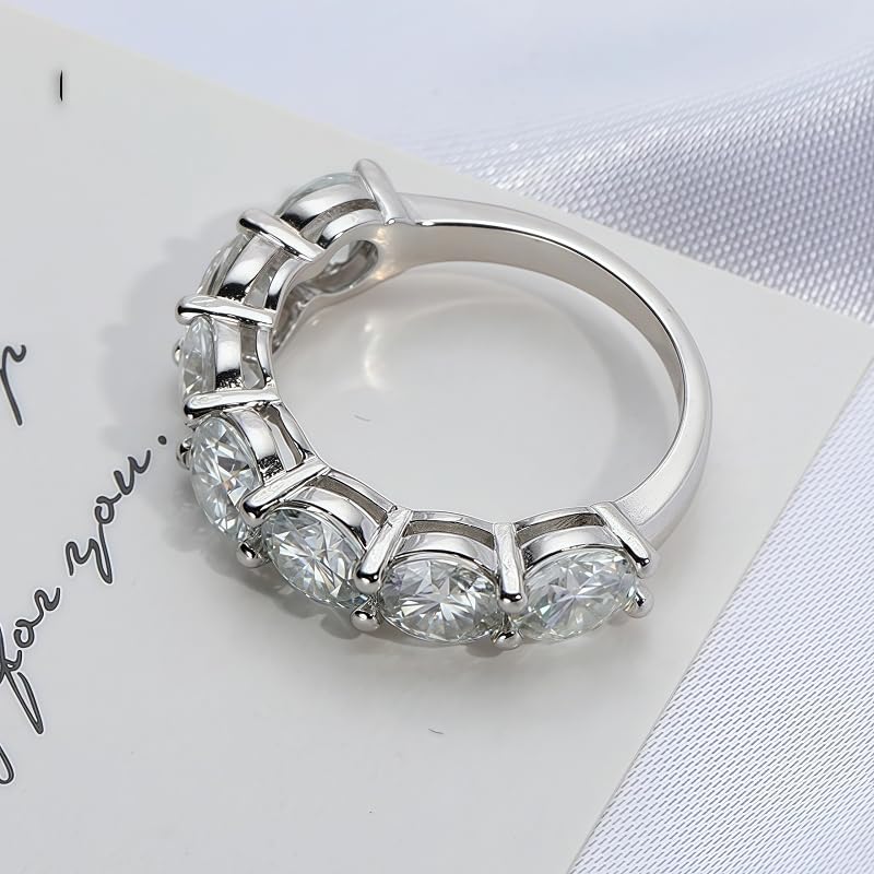 Moissanite Row Eternity Ring | Lab Grown 3.5ct Diamond & Rhodium Plated Ring | Sterling Silver Rings for Women | Eternity Rings for Women | Diamond Anniversary Bands | Non Tarnish Anniversary Jewelry4