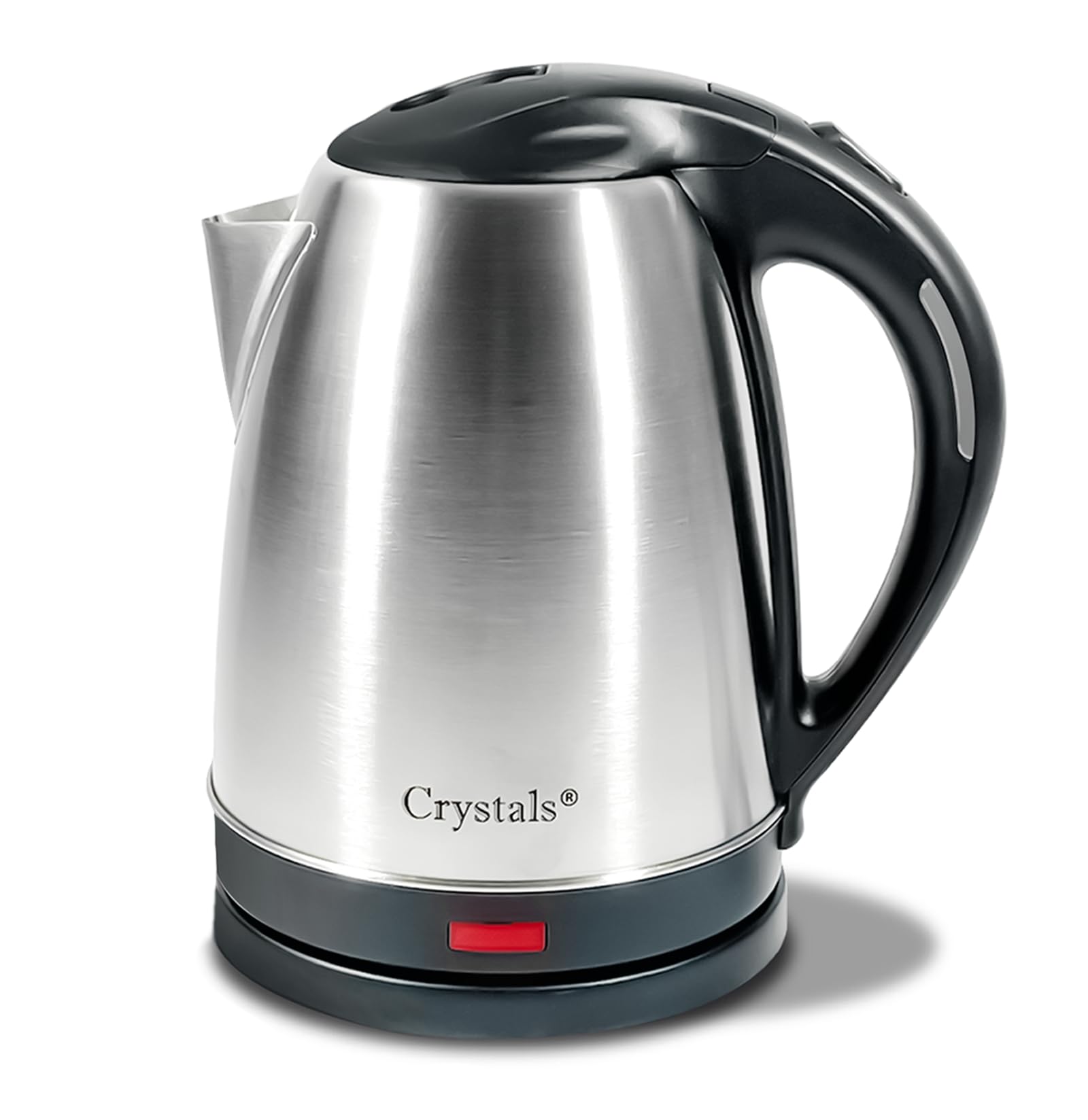 Crystals 1.8L Stainless Steel Electric Kettle, 1800W Fast Boil, Cordless, Auto Shut-Off, Boil-Dry Protection, Perfect Pour Spout, Travel Kettle – Silver (Silver)