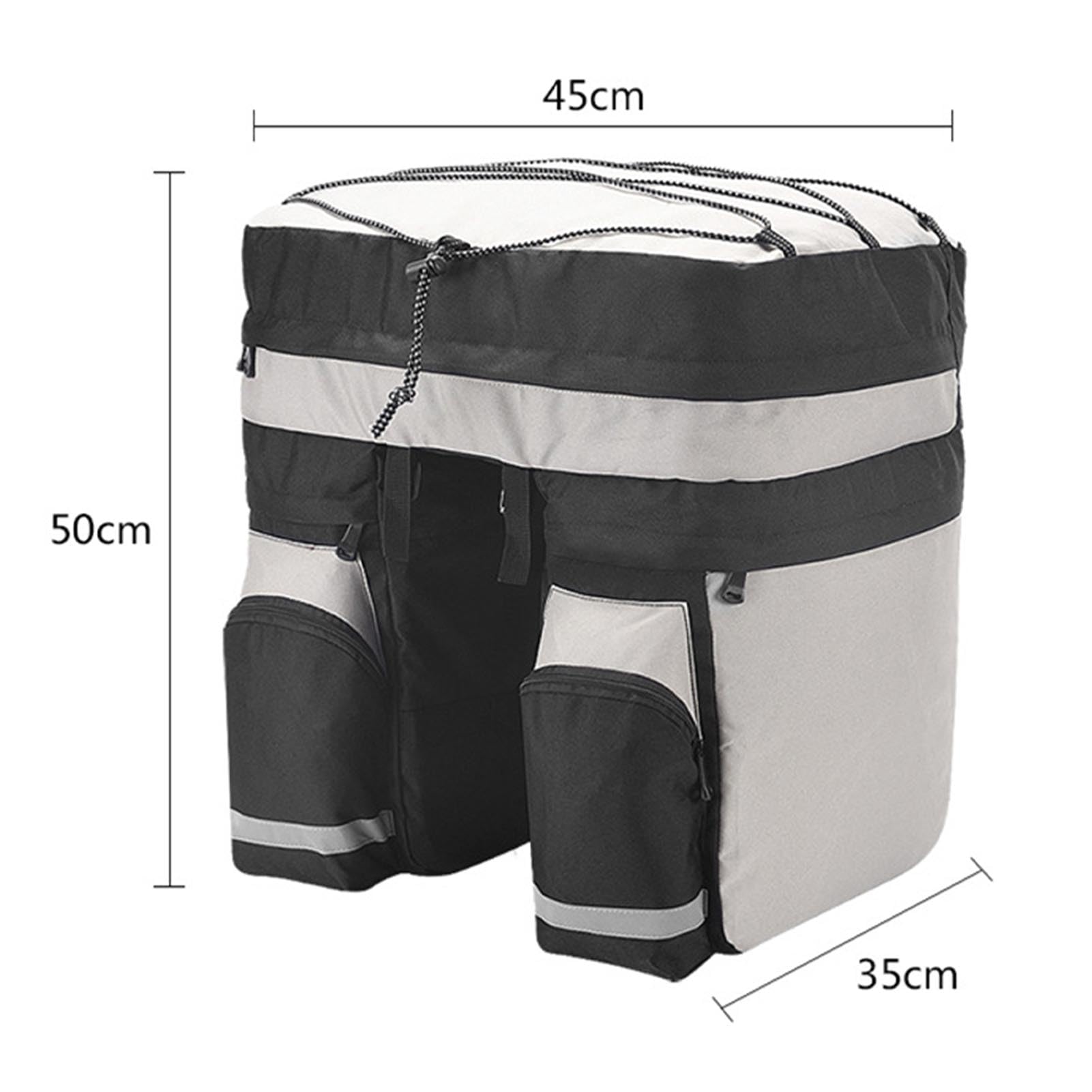 plplaaoo Borsa trunk per biciclette 60L di grande capacità di grande capacità di accumulo posteriore Multifunzionale Polyester Mountain Mountain Bike