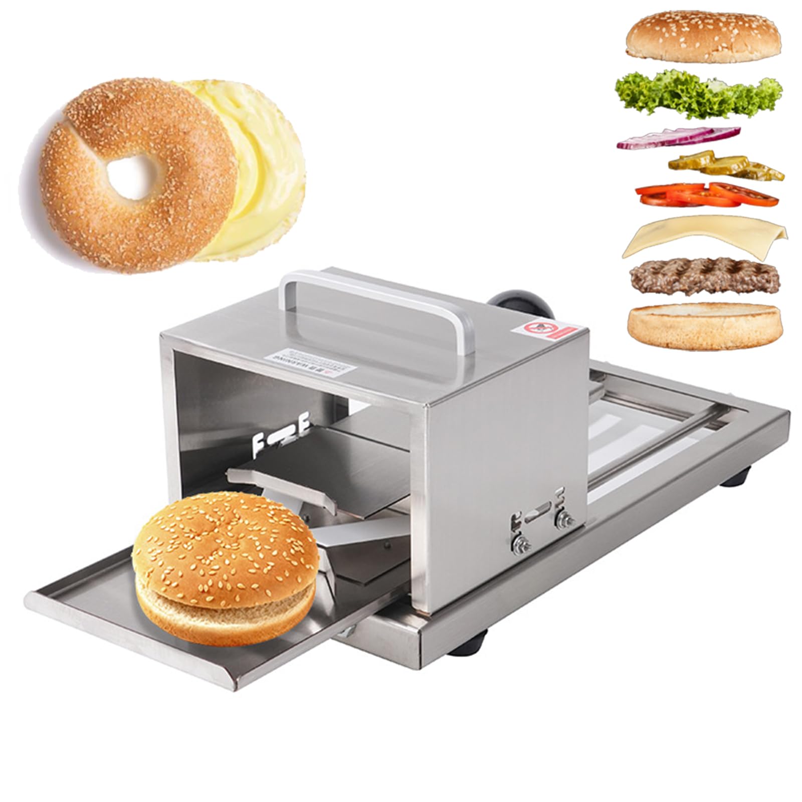 Trancheuse à bagel en acier inoxydable au design ergonomique