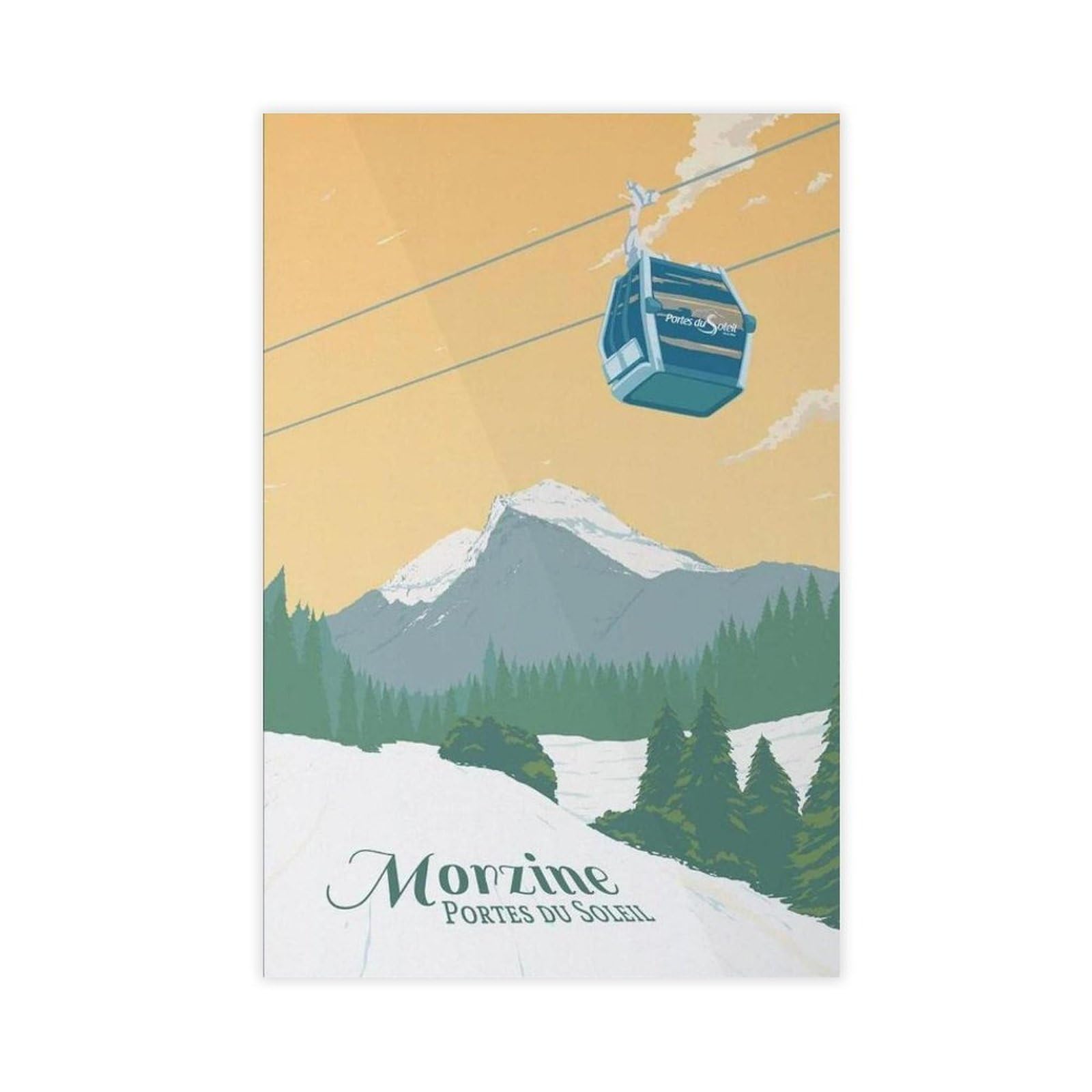 NFFNPIJ Morzine Ski Resort Poster, Portes Du Soleil Canvas Poster Bedroom Decor Landscape Decor Gift 20x30inch(50x75cm)