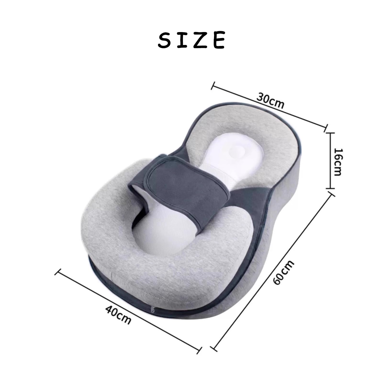 Coussin d'allaitement avec appui-tête pour bébé - Coussin d'alimentation ergonomique et confortable en modal - Housse amovible lavable et surface inclinée à 15°