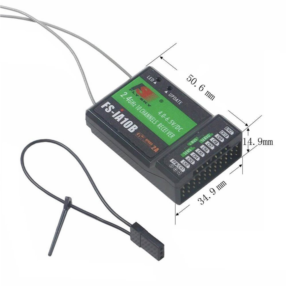 Flysky FS-iA10B Récepteur 10CH Compatible PPM pour FS-I4 FS-I6 FS-I6 FS-I6 FS-I6 FS-I6S TH9X FS-T6 CT6B GT3C Transmetteur FS-IT4S