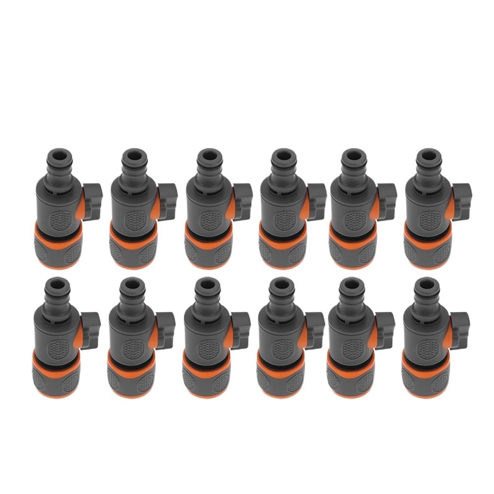 Conector rápido for manguera de jardín, adaptador agua 16mm con válvula cierre, juntas reparación tubos riego, 1-30 Uds(12Pcs)