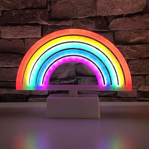 QFFL Paneles de luz led inteligentes en forma de corazón LED neón decorativo luz desmontable soporte base interruptor interruptor de la batería modo