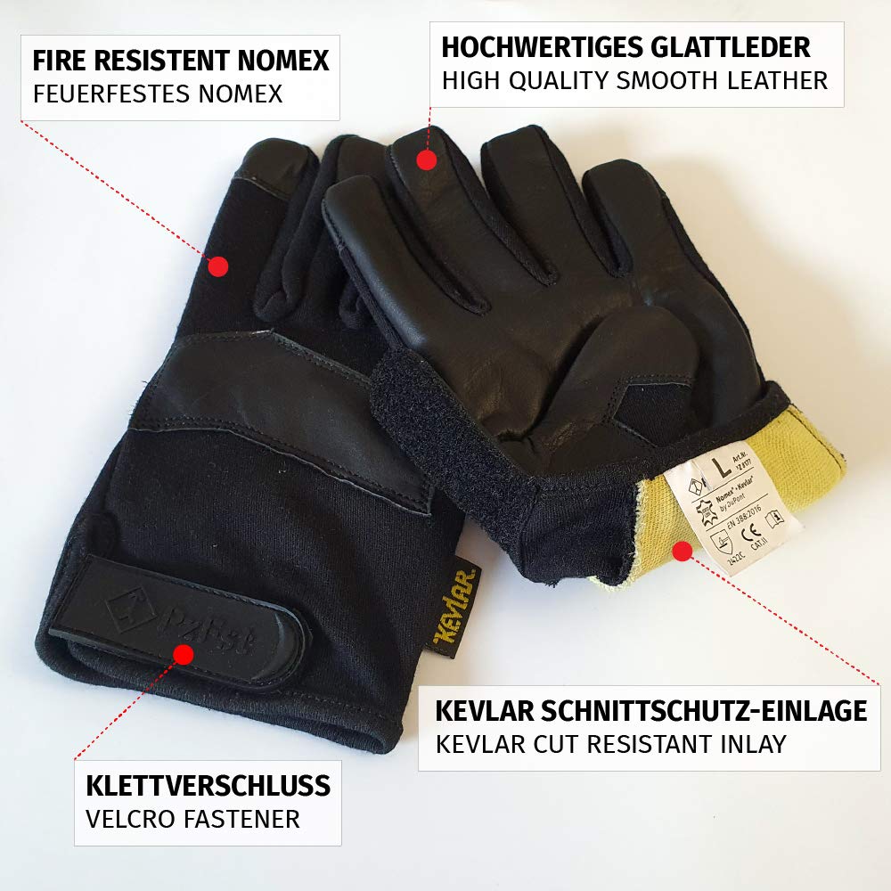 8177 SpCFR Spezialkräfte-Handschuh mit Schnittschutz aus KEVLAR, feuerfestem NOMEX und Lederinnenhand/Militär und Polizei