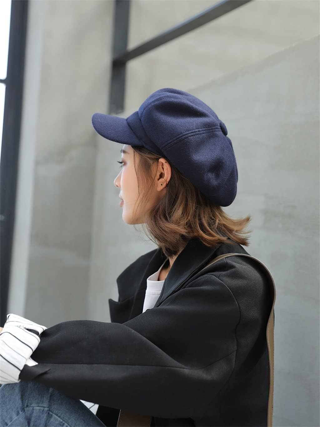 Autumn Winter Hats for Women Solid Plain Octagonal Casual Wool Hat Winter Beret Women Painter Cap