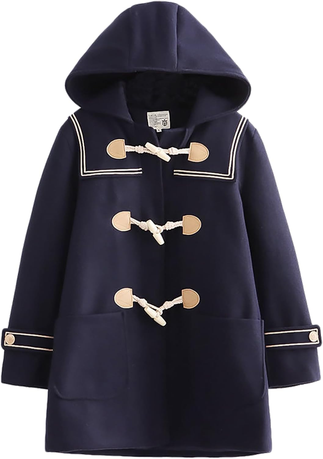 [§ＡＳＨＥ ＲＡＮＧＥＬ] ダッフルコート コート 学生 スクールコート 女子 あったか 中綿 ロングコート レディース 秋冬コート 高校生 制服 オーバー 保温 防寒 学校 通勤通学 無地 ロリータ フード付きアウター