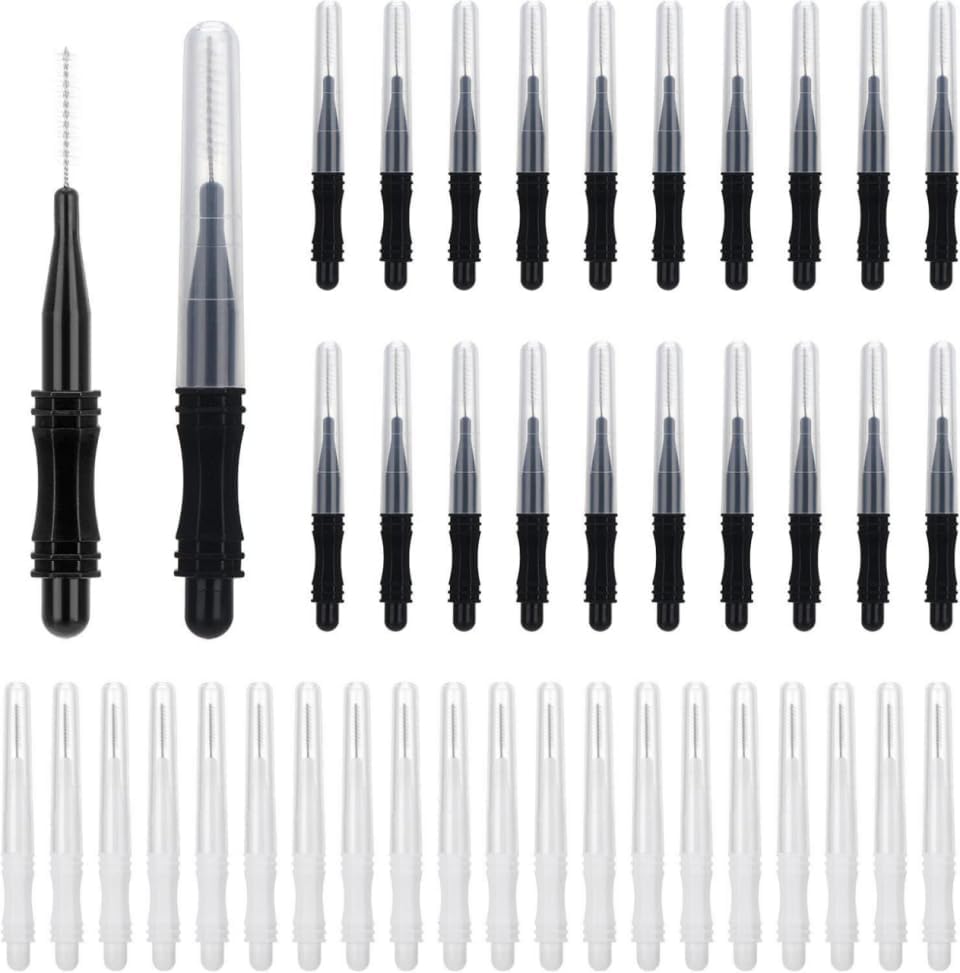 GSKQCRPR 60 Piece 360° Rotating Eyelash Brush Set Professional Mascara Wands for Extensions, Perming & Coloring