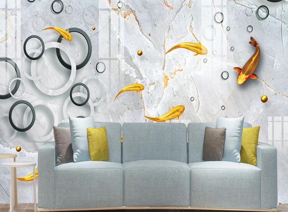 Papier peint géométrique salon poster géant mural chambre 350x256