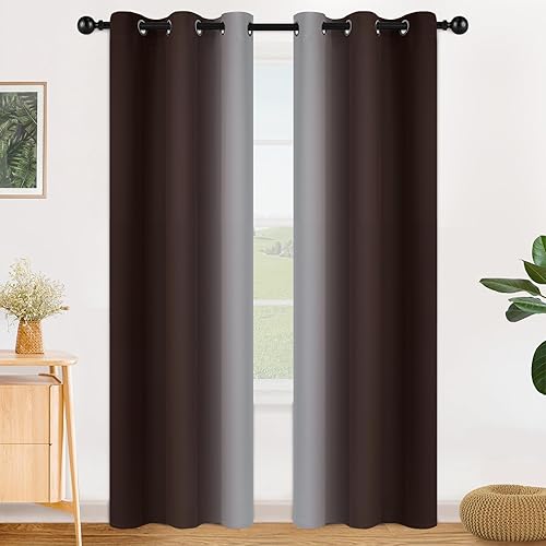 Miniatura 98 de SimpleHome Cortinas gruesas con aislamiento térmico y ojales, bloqueo de luz para oscurecer sala, dormitorio, 2 paneles, 52 x 72 pulgadas de largo,