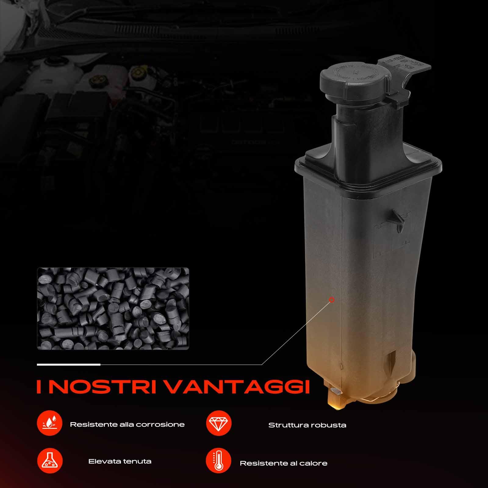 Frankberg Serbatoio di Espansione Refrigerante Intestazione Compatibile con Serie 3 Touring E46 2.0L Serie 3 E46 1.9L Serie 3 E46 2.0L Serie 3 Touring E46 1.9L X5 E53 3.0L Replace# 17137787040