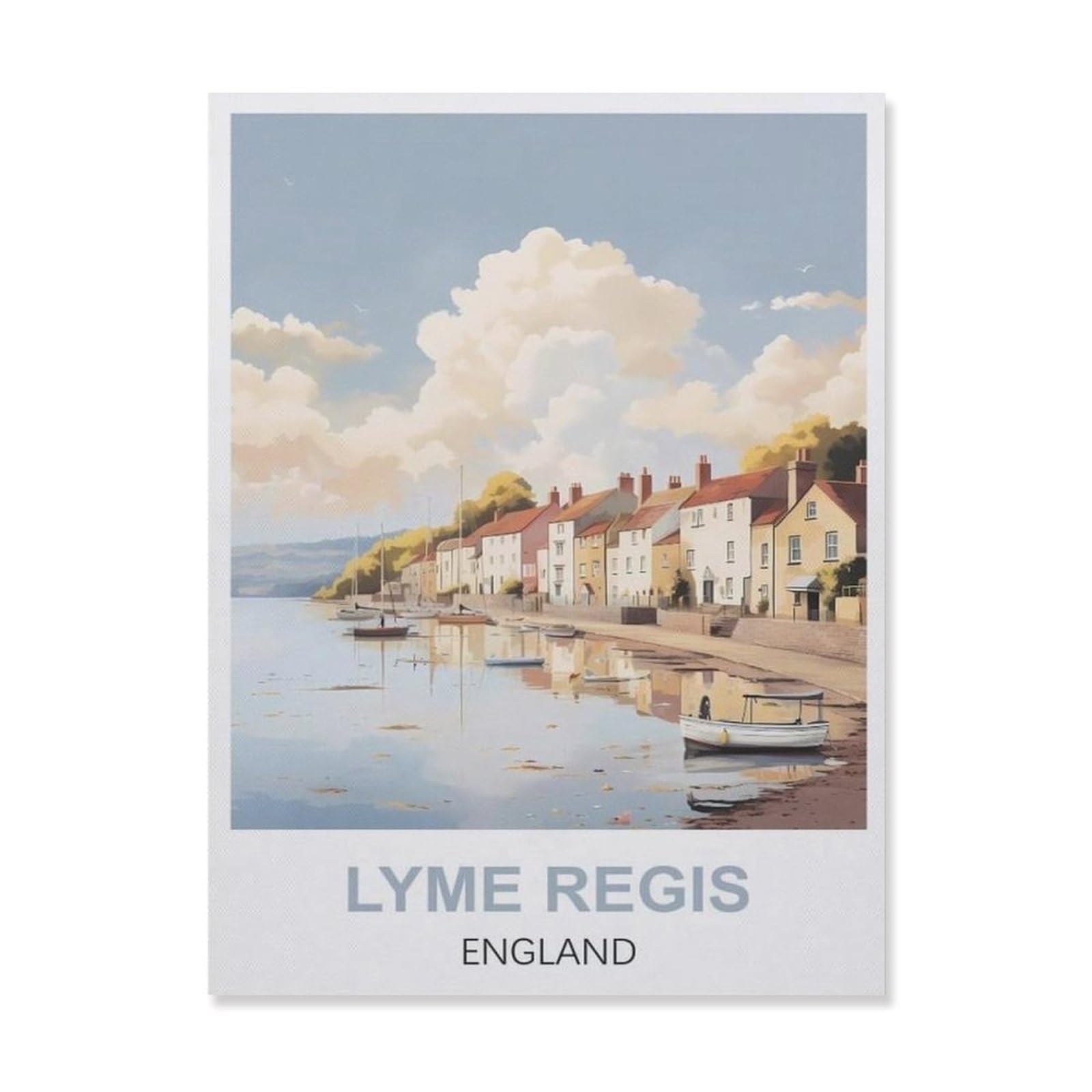 Funny Metal Tin Sign Wall Decor，Lyme Regis England(15x30cm）