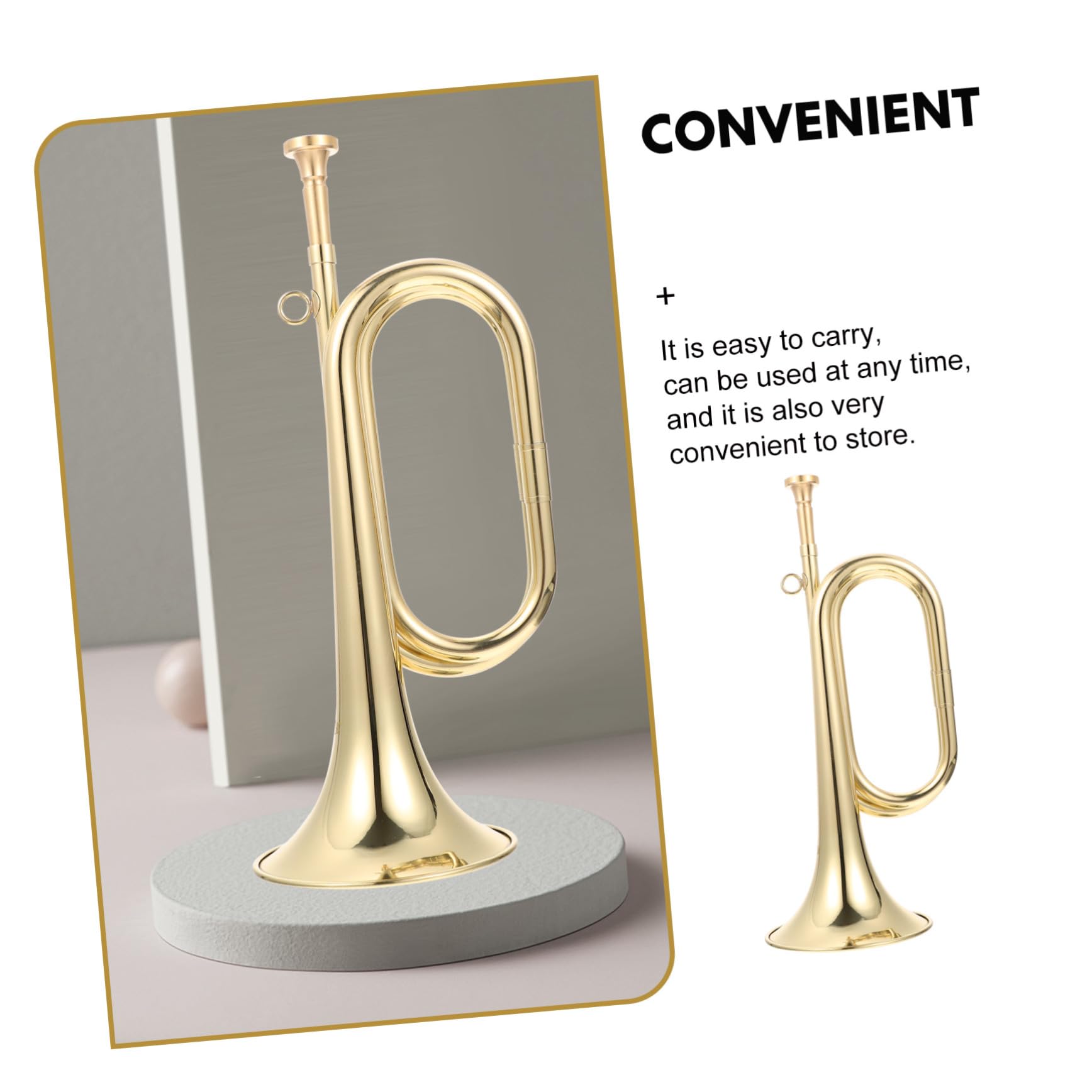 Tromba Bugle in Ottone per Orchestra Militare, Set 1 | Adatta a Principianti, Facile da Riporre, Strumento a Fiato per Banda Scolastica e Cavalleria
