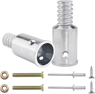 ITROLLE 2PCS 1inch/25mm Threaded Tip Replacement Repair Kit Ultra Metal Threaded Handle Tips Pole Handle Extension Pole Adapter Tips for Metal Broom