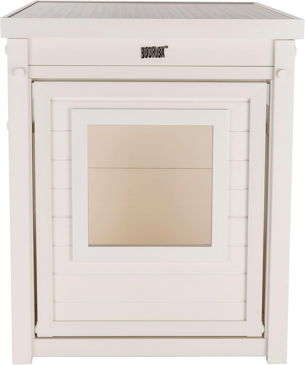 New Age Pet ECOFLEX Litter Loo Standard & Jumbo Sizes, 4 Colors, Moisture and Odor Resistant Enclosure & End Table, No‑Tools Assembly, 10 Year Warranty, Antique White, Standard