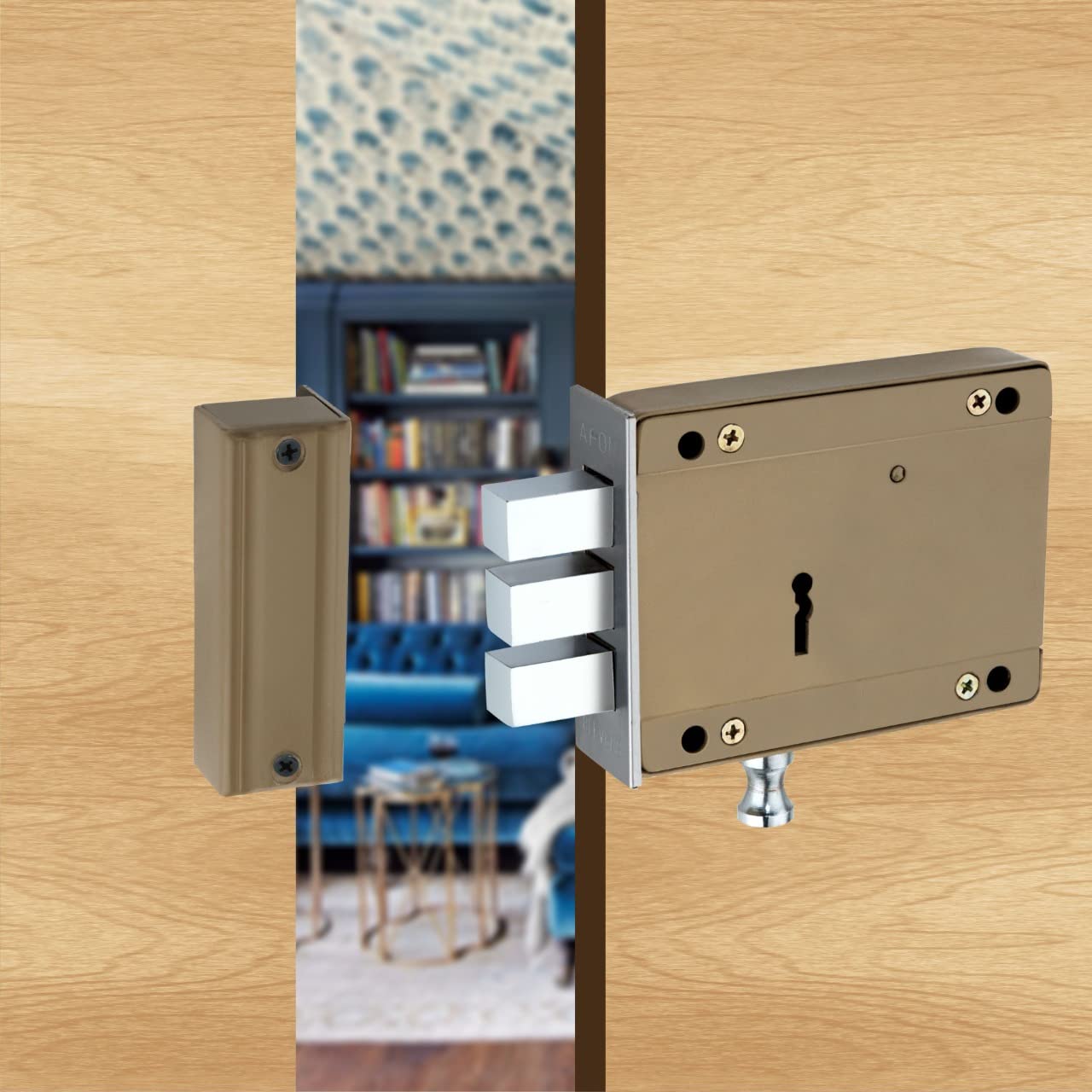 AFON Main Door Lock with 3 Reversible Keys | Heavy Deadbolt Door Lock, Suitable for Single Doors and Operated from Both Sides of Door, (BDL03, 5 inch Square, Bullet 2 in 1) (B09QMK7M5H) Amazon Price History, Amazon Price Tracker