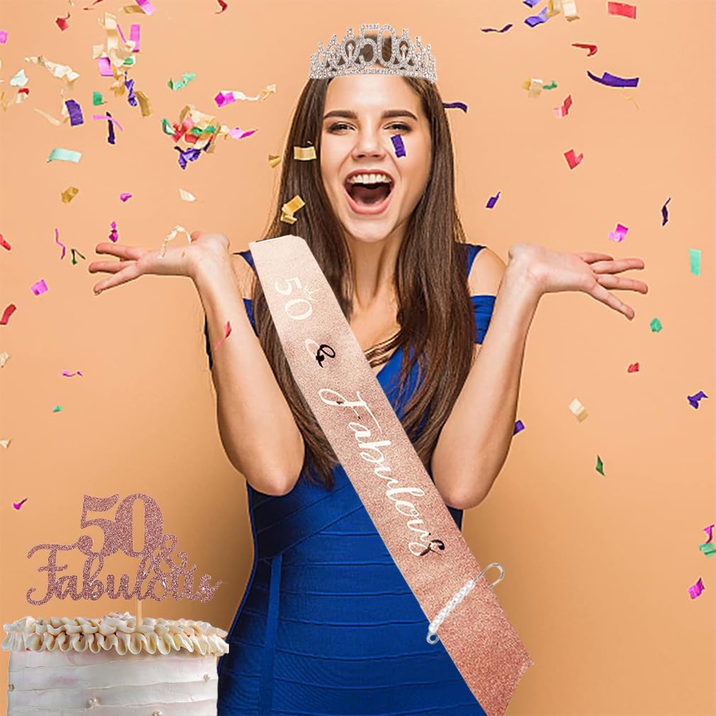 Geburtstagsset Für Mädchen: Roségoldene Schärpe & Strass-Tiara Zum 11. Geburtstag – Partyzubehör Zum Feiern
