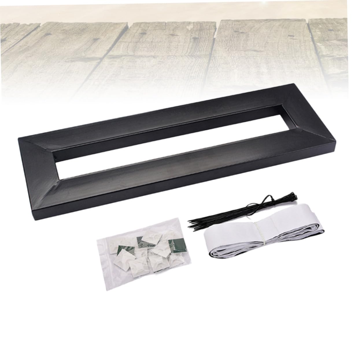Supporto Effetti Chitarra Elettrica Nero Singolo 40x13cm Metallo | 15 Fascette, 15 Ventose, 1 Striscia in Tessuto a Strappo, Profilo Compatto, per Alimentazione Effetti Pedalboard