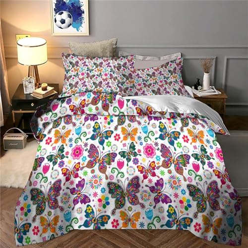Housse de couette papillon résistante et douce pour lit d'ado - 6