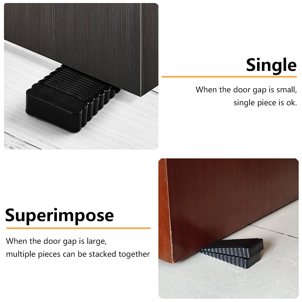 2Pcs/lot Rubber Door Stopper Wedge Shaped For Office Home America Floor Door Stops Non Slip