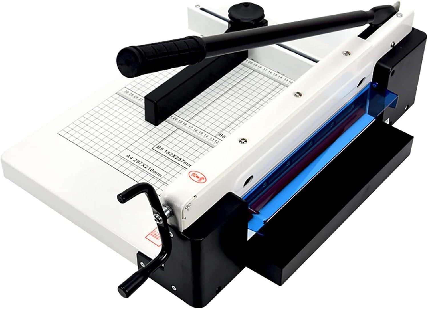 Taglierina per carta impilabile, robusta, a ghigliottina, con capacità di taglio di 45 cm (1,5 piedi), lunghezza di taglio di 360 cm (12 piedi), posizionamento a infrarossi, base in metallo. Ideale