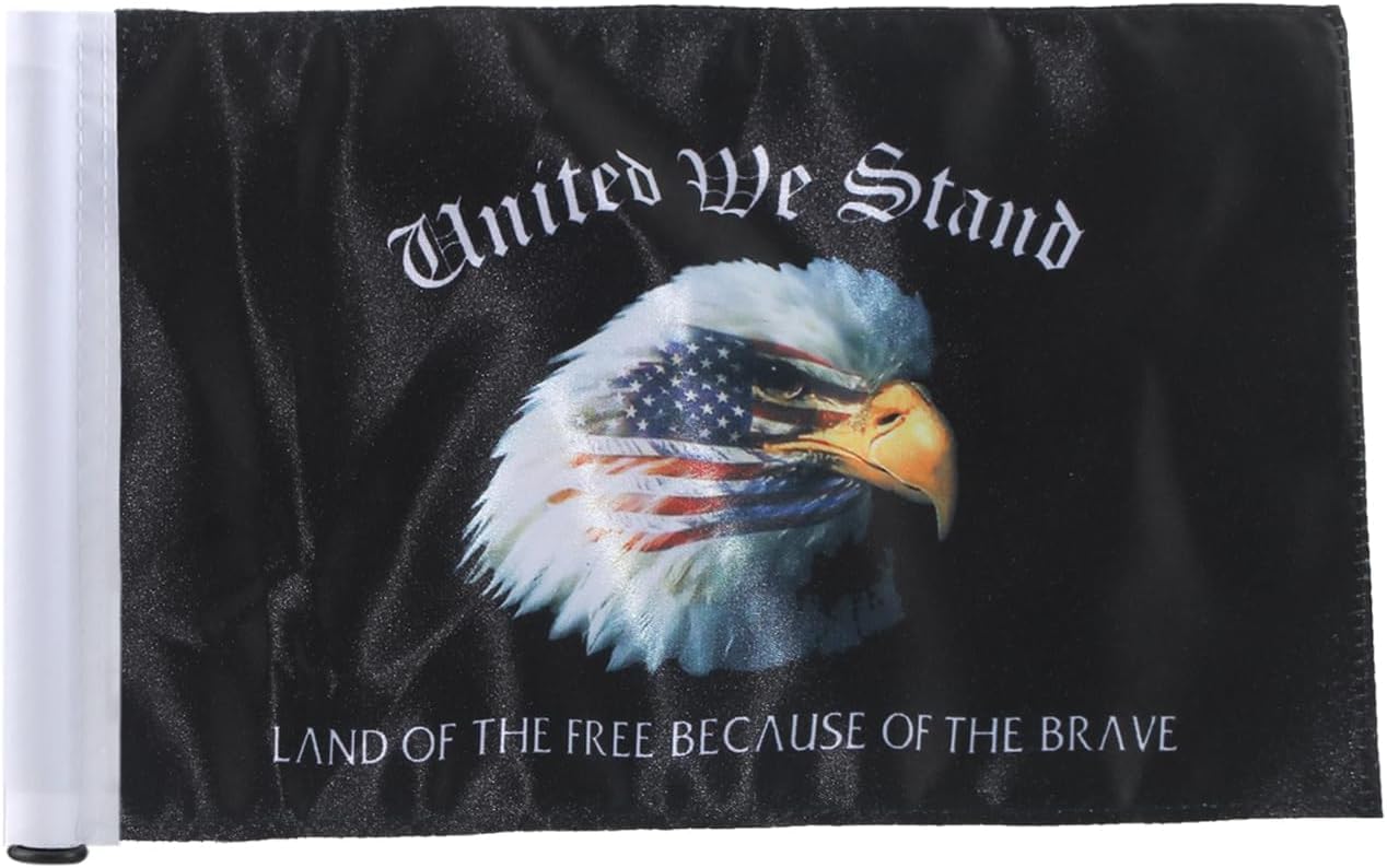 E-most Replacement 6"x9" United We Stand Motorcycle Flag with 4/5" Sleeve for 3/8" Flag Mount Poles