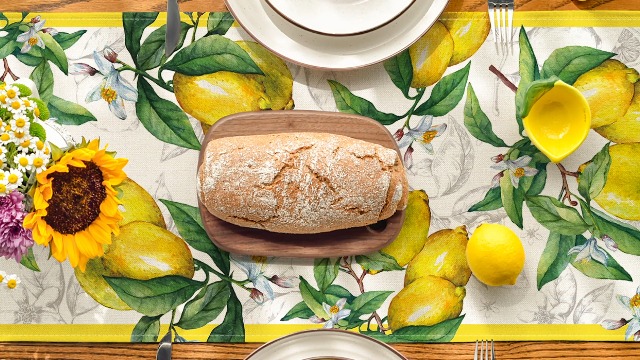 Tischläufer Frühlings-Sommer-Design – 33x183 Cm, Baumwoll-Leinen, Rutschfest, Für Esstisch & Dekoration