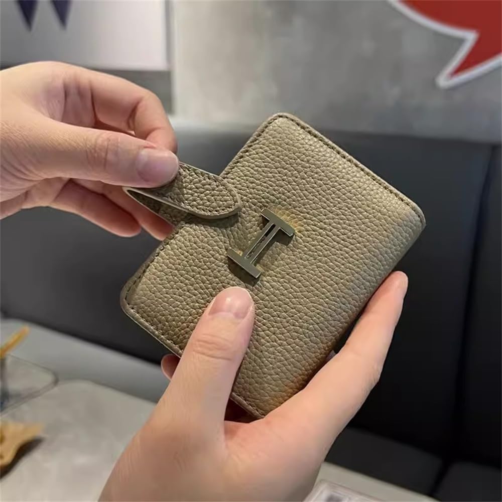 Card Pouch Women's Leather Large Capacity Multi Card Position 2-in-1 Card Case Card Cases(Gray)