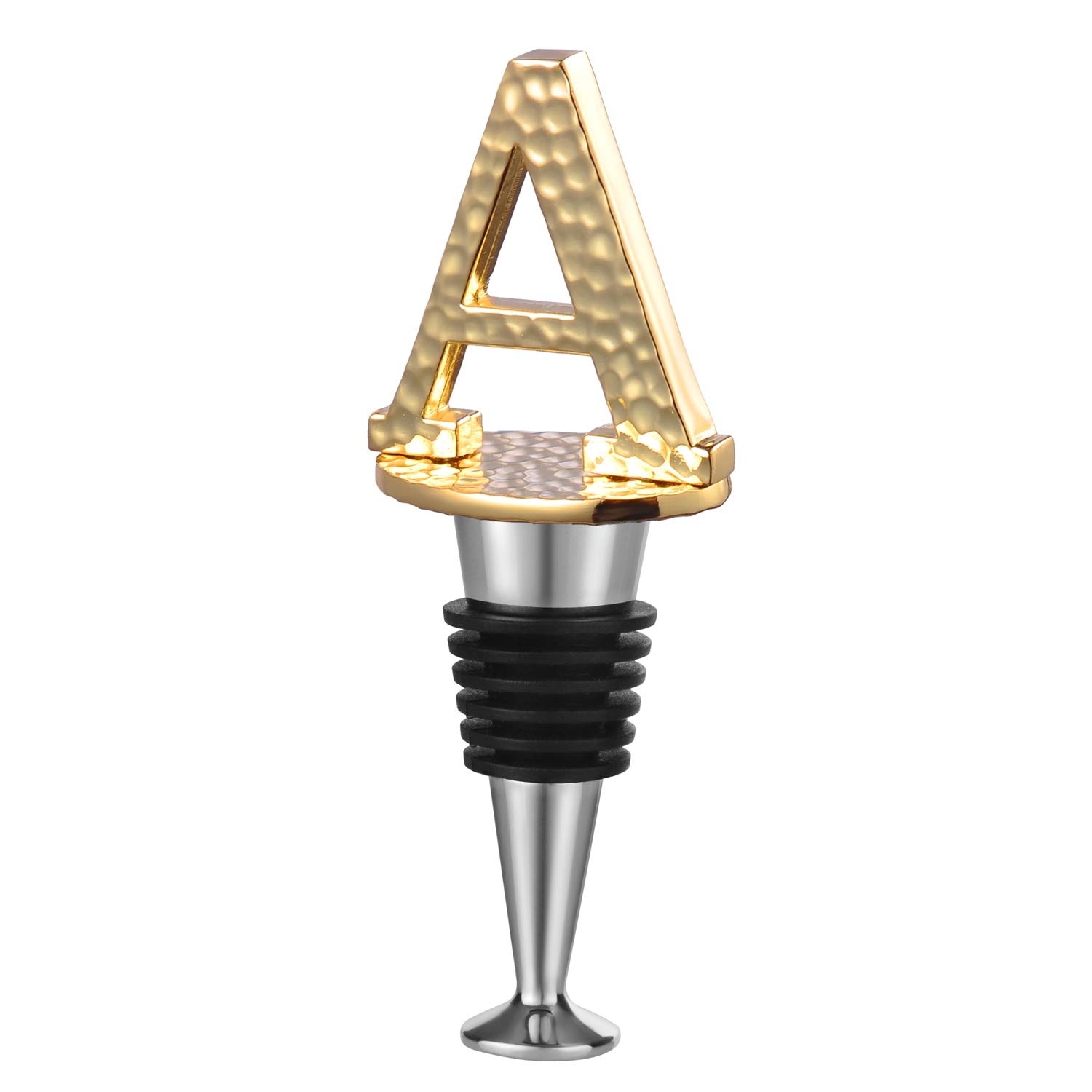 Miicol Prosecco Stopper - Personalised Champagne Stopper, Gold Wine Accessories, Monogram Gift, Letter A