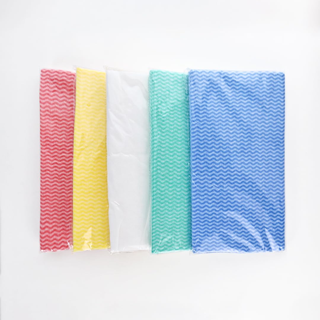 JINYUDOME Asciugamani da cucina, 60 fogli/pacchetto, 30 x 50 cm, Multicolore, Poliestere, Riutilizzabili e lavabili in lavatrice