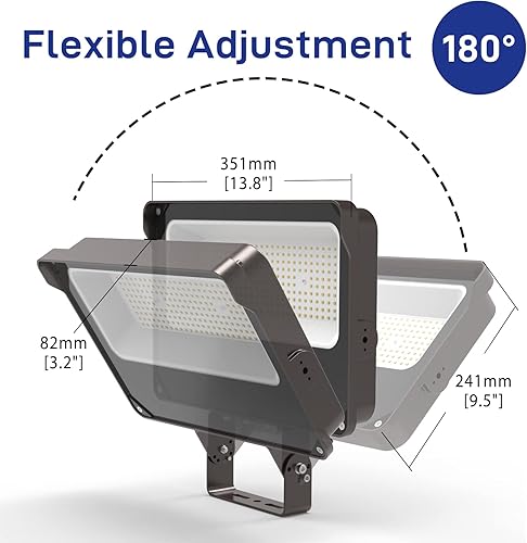 Miniatura 10 de HYPERLITE Luz de inundación LED de 100 W, 11000 lm, 5000 K, para exteriores, con montaje en nudillos, luz diurna IP65, luces de inundación