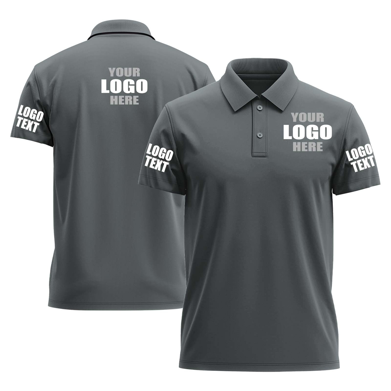 VveoawoeCustom Polo Shirts Desgin Your Own Embroidered Print Customized Text/Logo/Photo Personalized Golf Work Polo Front·Back