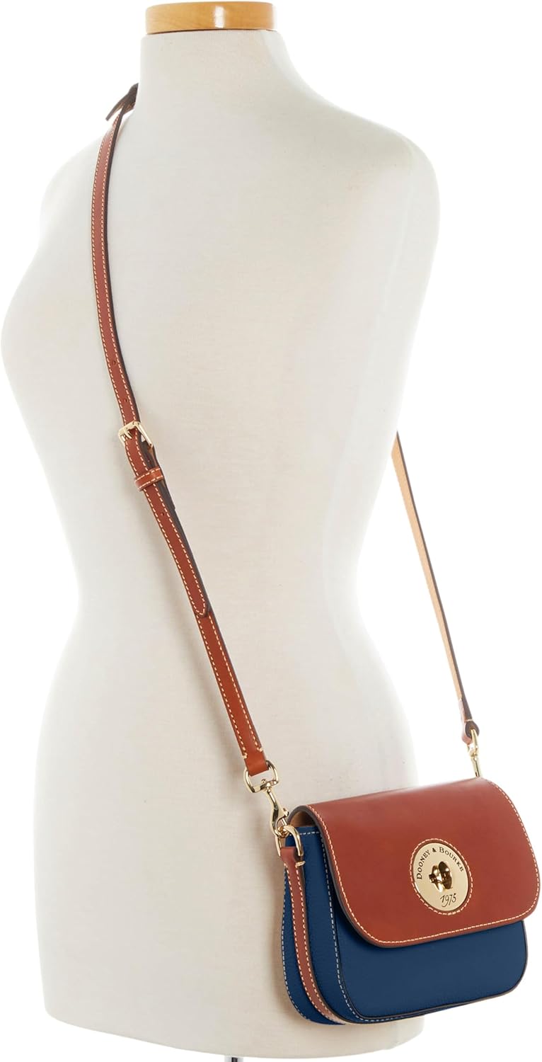 Dooney & Bourke Handbag, Pebble Turnlock Flap Saddle