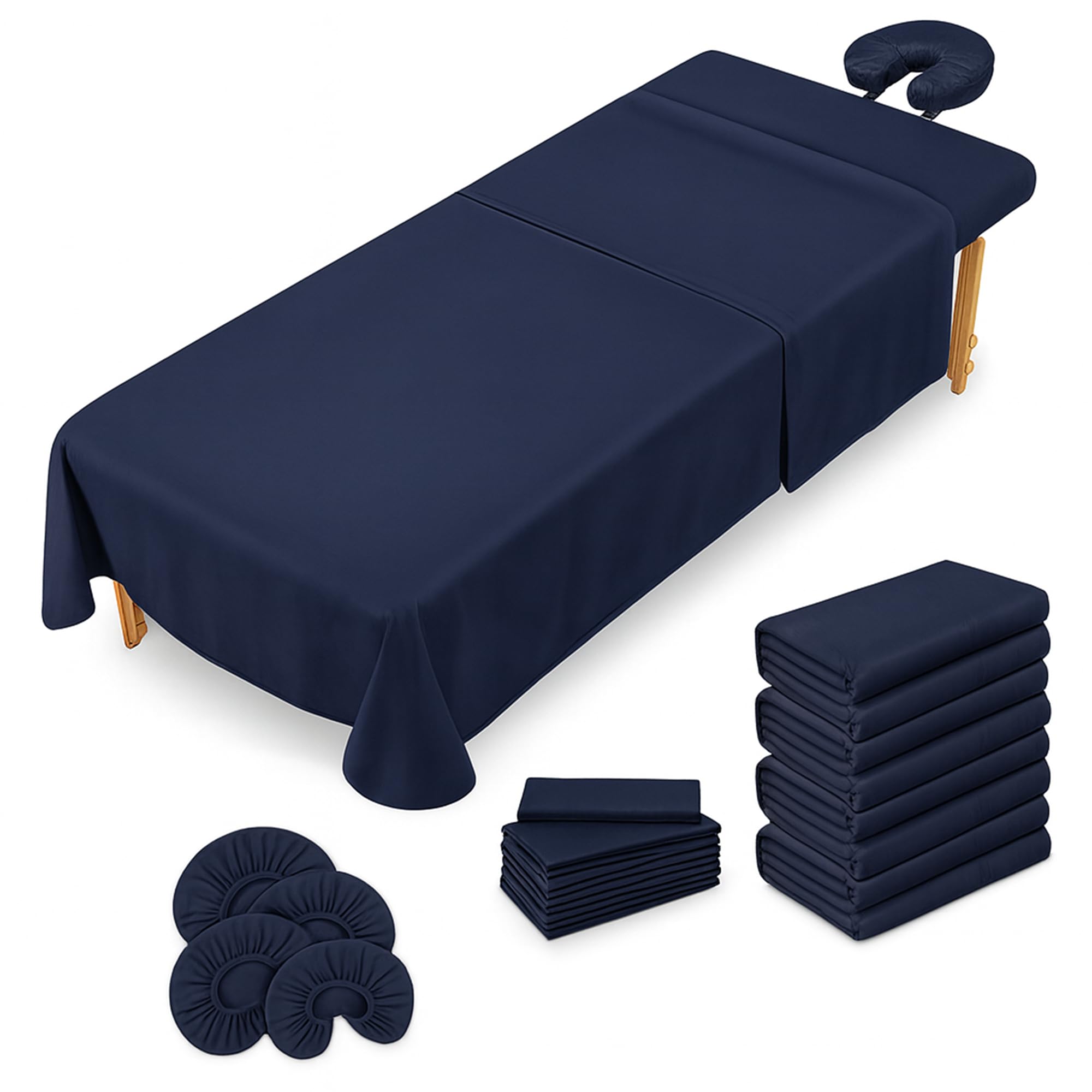 XOLLOZ Massage Table Sheets Set – 3 Piece 4 Set, Microfiber Spa Bed Sheets, Cotton-Feel Massage Bed Cover, Wrinkle & Oil Resistant, Soft Accessories