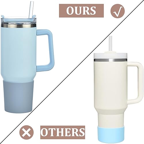 Miniatura 3 de Haundry Paquete de 2 fundas de silicona para vaso Stanley, funda protectora para botella de agua para vaso Stanley de 40 onzas, parachoques de