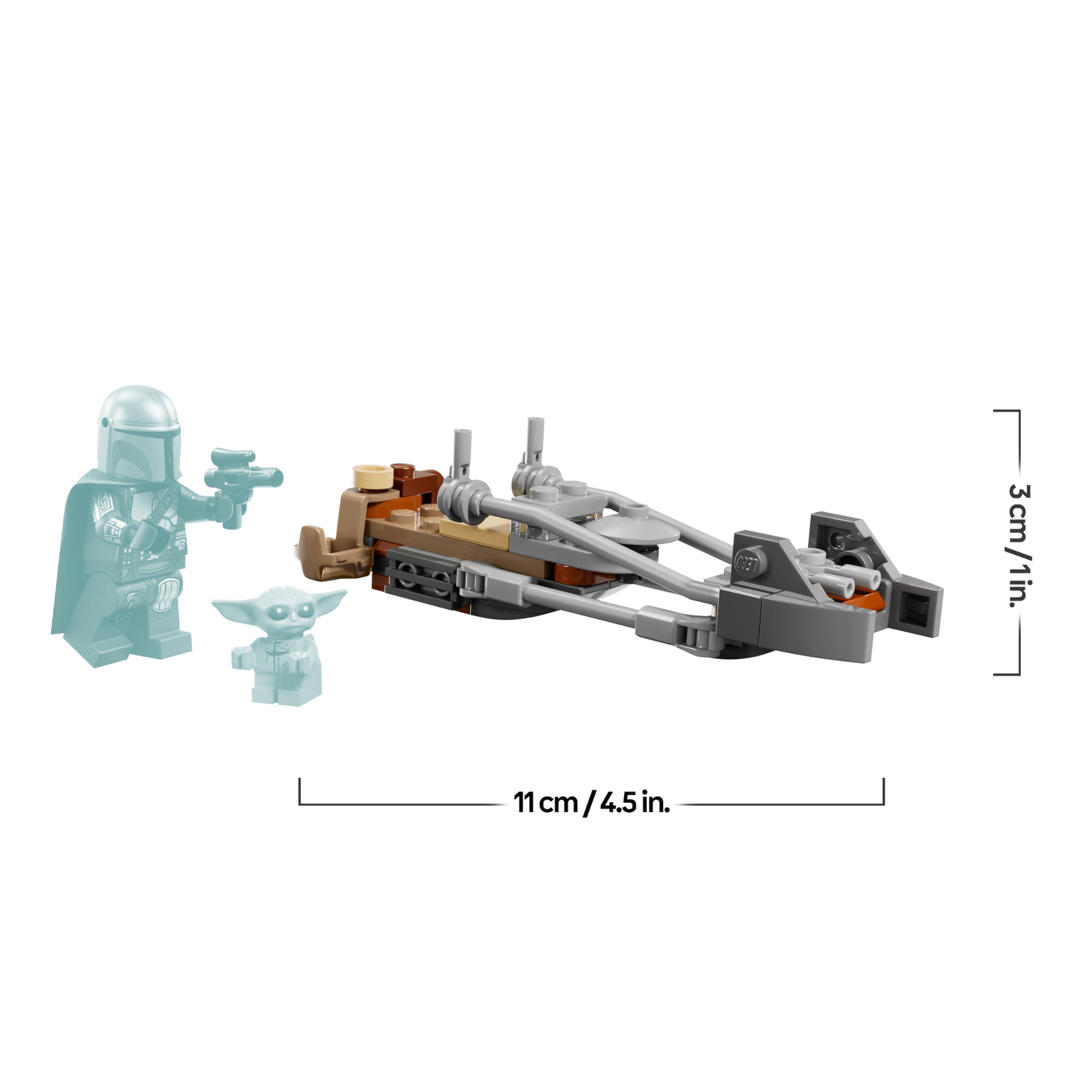LEGO Star Wars 75436 Le Speeder Bike du Mandalorien et Grogu - Jouet de Construction - Figurine de Grogu & Minifigurine de Din Djarin avec Blaster - Cadeau d'anniversaire pour Garçon dès 6 Ans & Fans