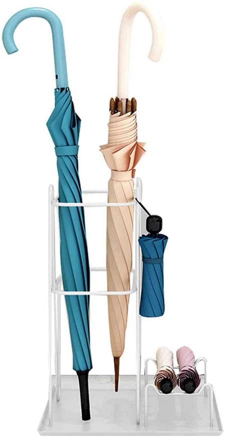 Porte-parapluie en métal blanc et fer forgé pour entrée