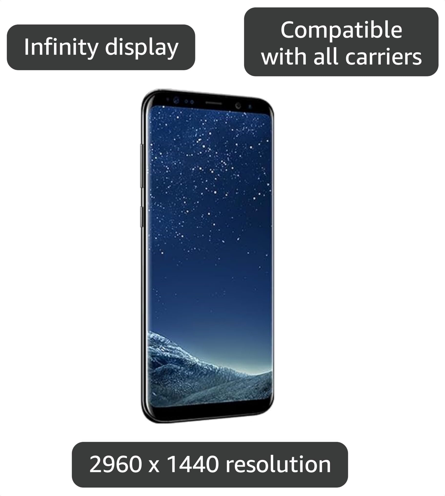 Amazon.com: Samsung Galaxy S8, 64GB, Midnight - Unlocked (Renewed