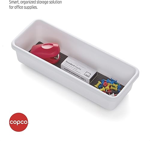 Miniatura 6 de Copco Basics - Organizador de cajones, 9.81 x 3.81 x 2.1 pulgadas, blancogris carbón
