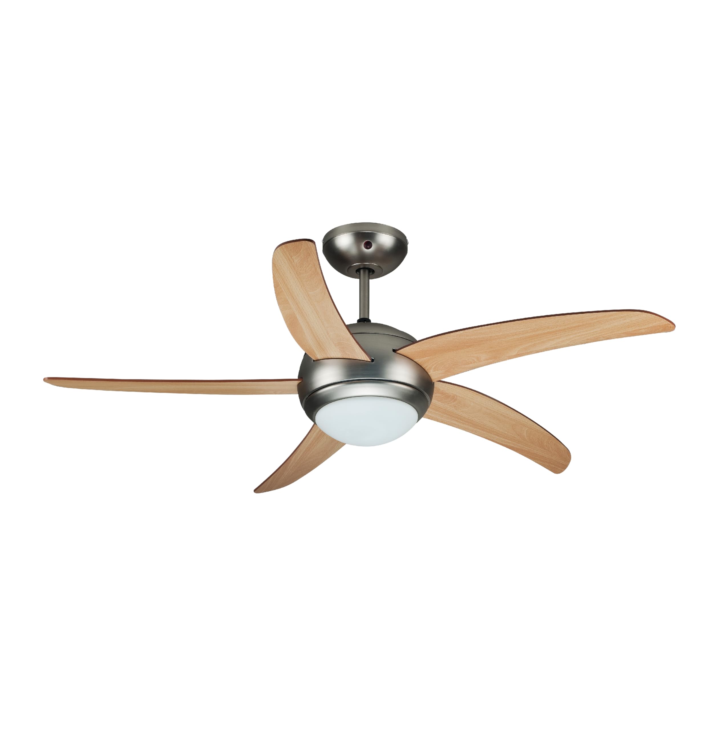 Zephir, Ventilatore da Soffitto, 5 Pale in Legno, Ventilatore con Luce, diametro 132 cm (Ricondizionato)