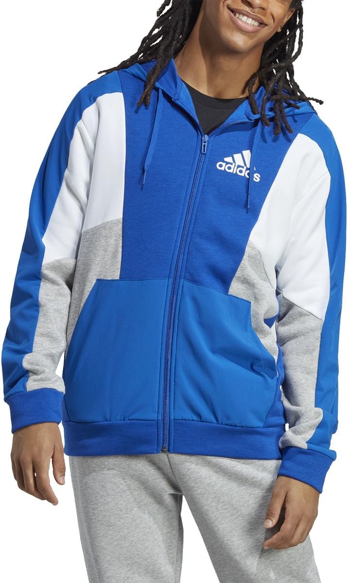 adidas mens Essentials Colorblock Full-zip Hoodie