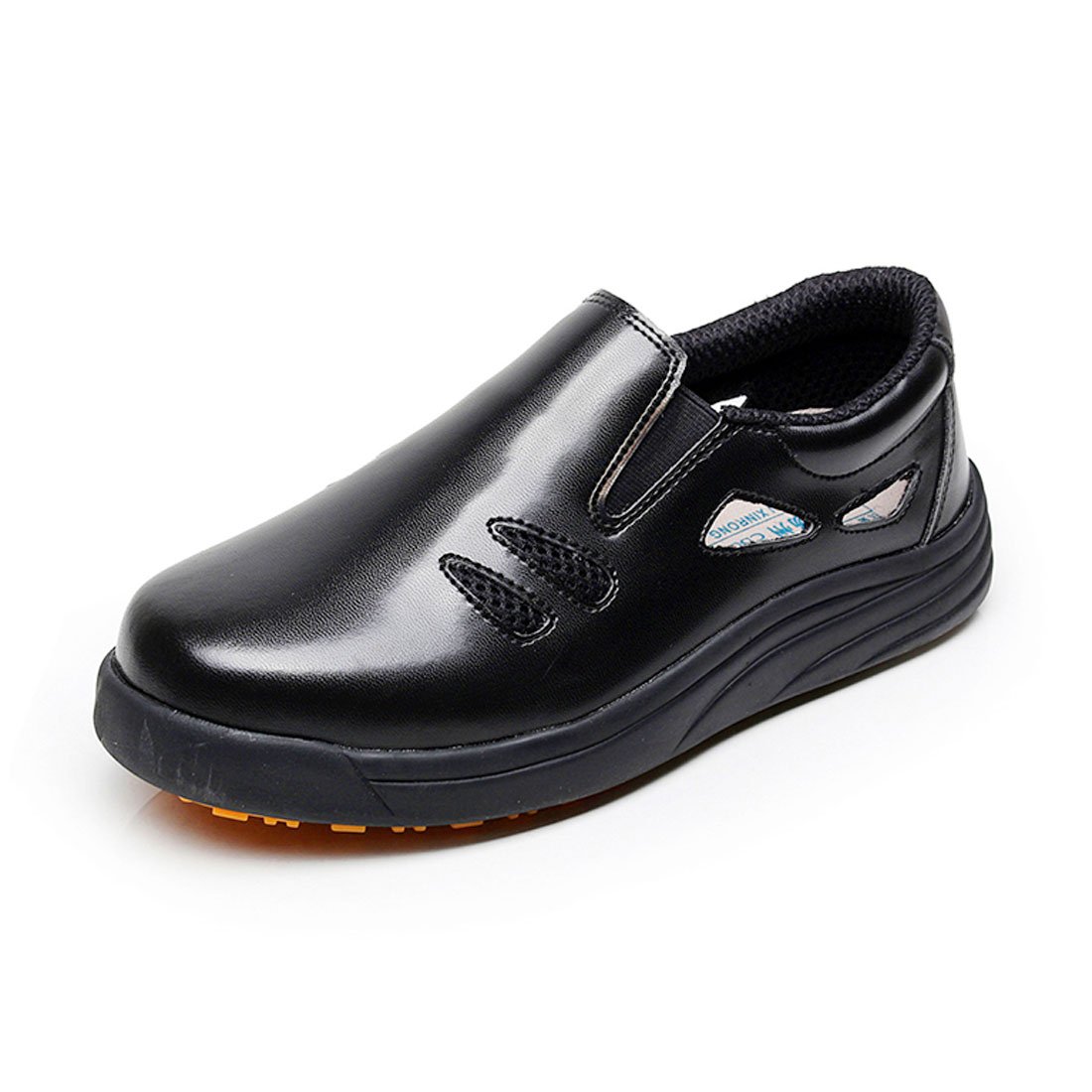 Levoberg Kitchen Shoes Slip and Oil Resistant Work Shoes Slip-On Non-Slip Chef Shoes for Women Men 7.5 US(Men) Black