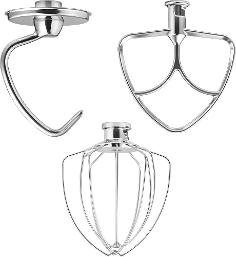 KITOART 3-Piece Stainless Steel Attachments for Kitchenaid 4.5-5 QT Mixers