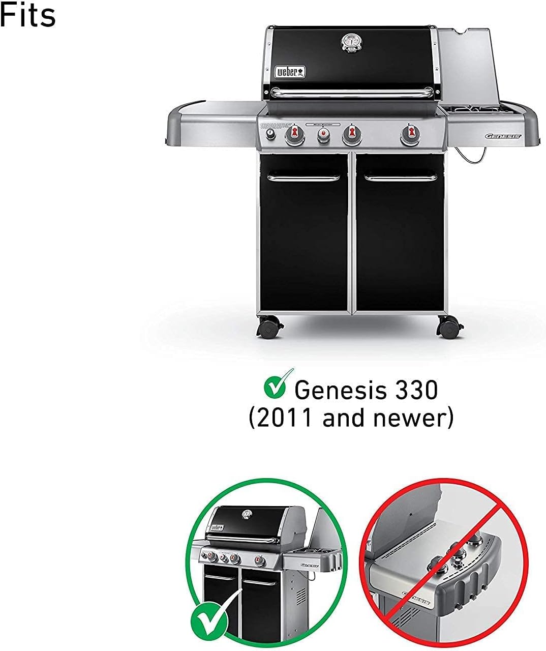 GRISUN 7629 Igniter Kit for Weber Genesis 330 Model 65946, 2011 & Newer (Front Mounted Control Panel) Electronic Igniter, 7620 17.5inch Flavorizer Bars for Weber Genesis 300 Series, SUS-304