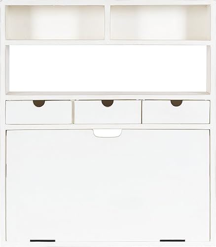 Miniatura 9 de Kate and Laurel Georgie - Escritorio colgante de pared, 26 x 6 x 30 pulgadas, color blanco