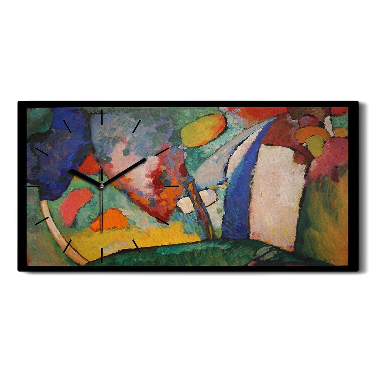 Horloge sur Toile Lumineuse 60x30cm Décoration Murale Haut de Gamme Motif Cascade