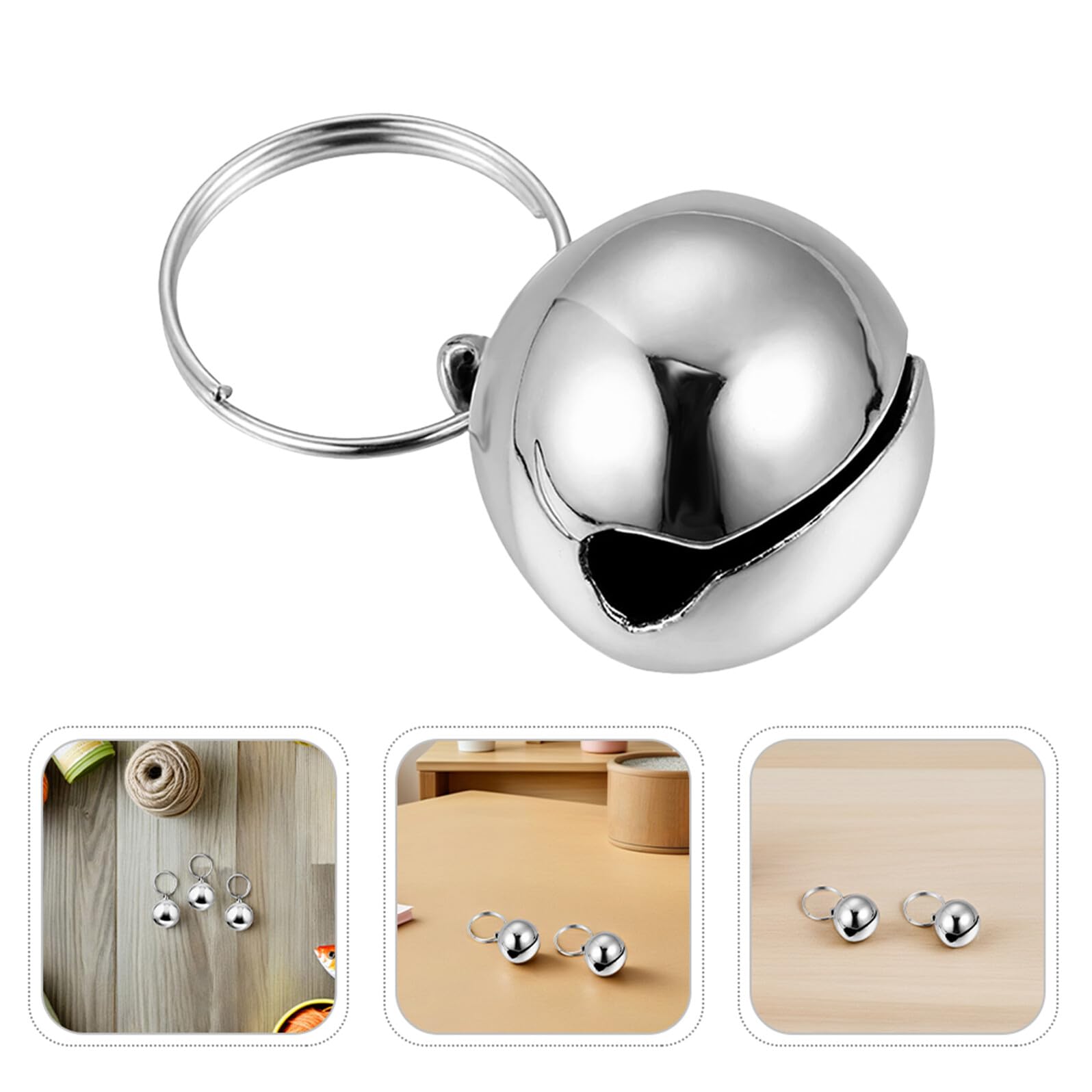 12 Clochettes en Métal Argenté pour Collier d'animaux, Son Clair et Fixation Facile, Accessoires Festifs pour Activités Extérieures et Entraînement