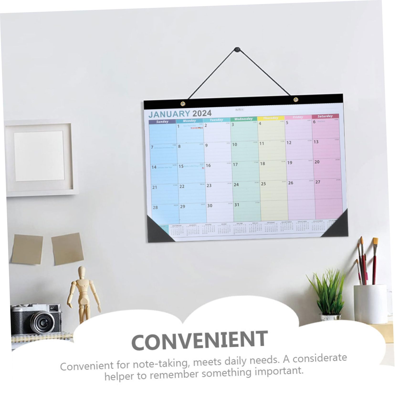 SEWACC 3stücke Hängender Wandkalender Für Schule Und Zuhause Multifunktionaler Planer Mit Dekorativem Design Platzsparend Und Leicht Zu Verwenden Für Und Wochenplanung Einfach