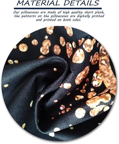 Miniatura 6 de Fundas de almohada negras, fundas de almohada decorativas negras y doradas de 18 x 18 pulgadas, fundas de almohada decorativas negras, fundas de
